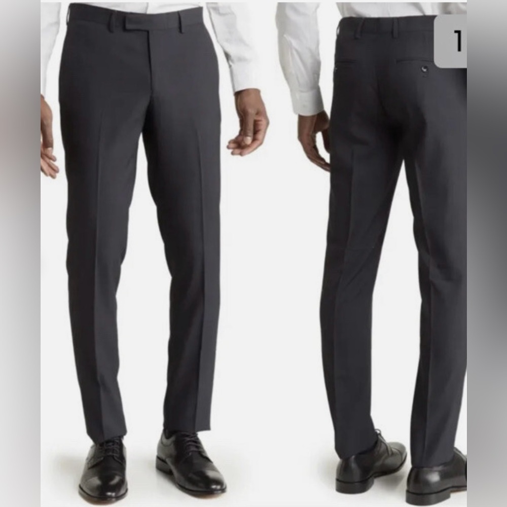 109 Men's NWOT SOUL OF LONDON Dress Pants Black Size 37R Straight